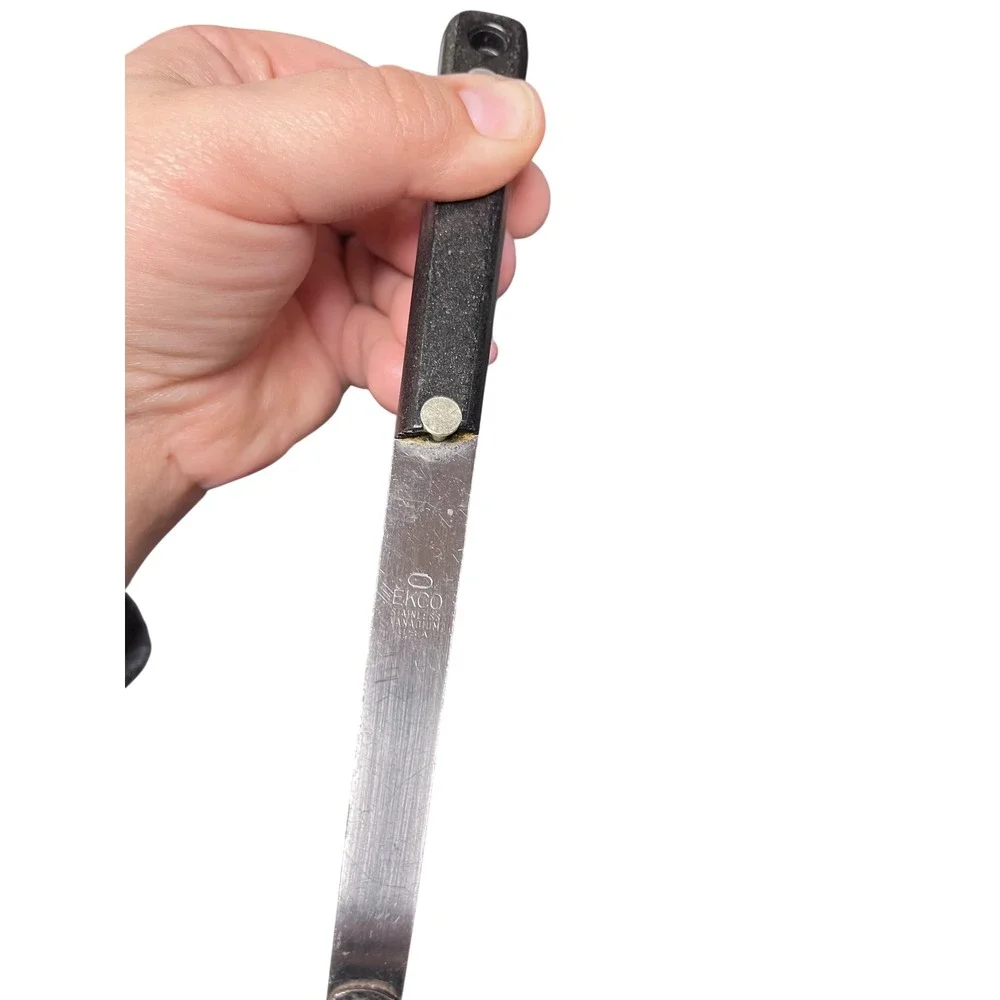 ECKO‎ Vanadium Slotted Spoon Server Stainless Steel Black Handle Kitchen Utensil